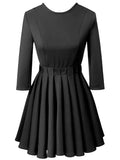 Elegant Black Belted Dress